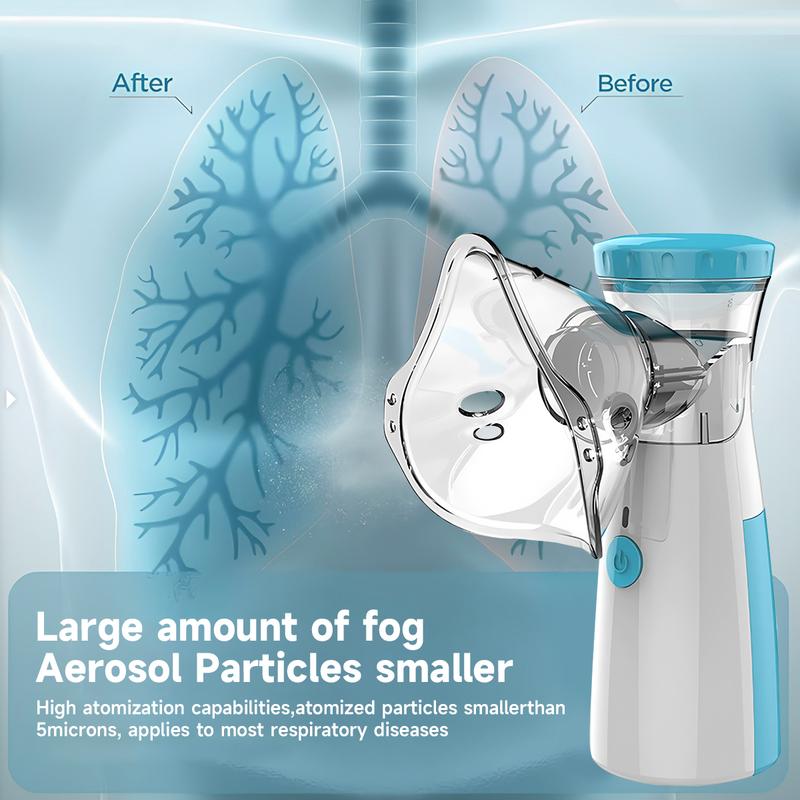 Portable Nebulizer, Compact Mesh Nebulizer, Auto-Cleaning Handheld Nebulizer for Adults and Children with Respiratory Problems, for Home, Office, Outdoor