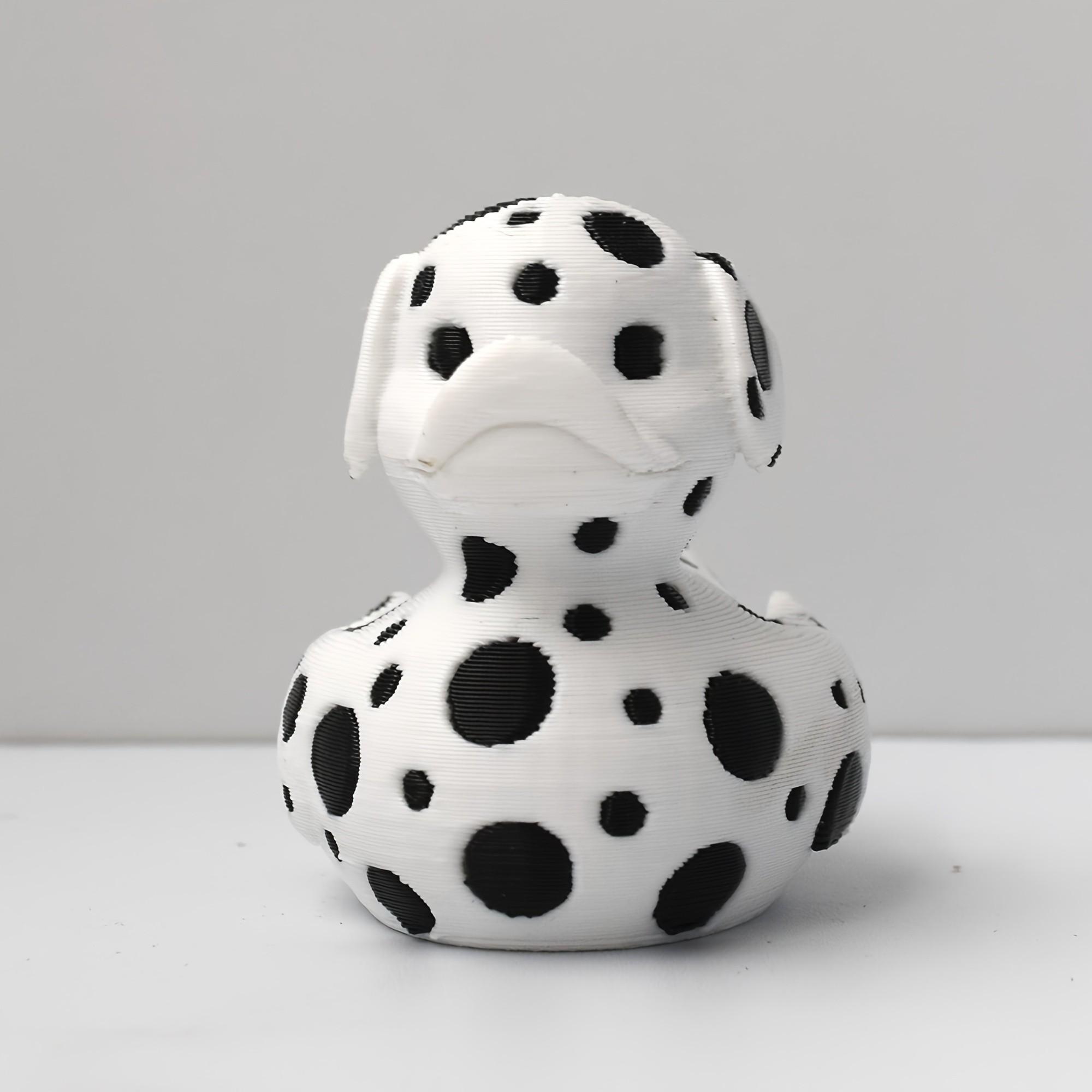 Cute Spotted Dog Style Duck Figurine, Desktop Fresh Decoration, Study Fun Display, New Year Valentine's Day Unique Gift