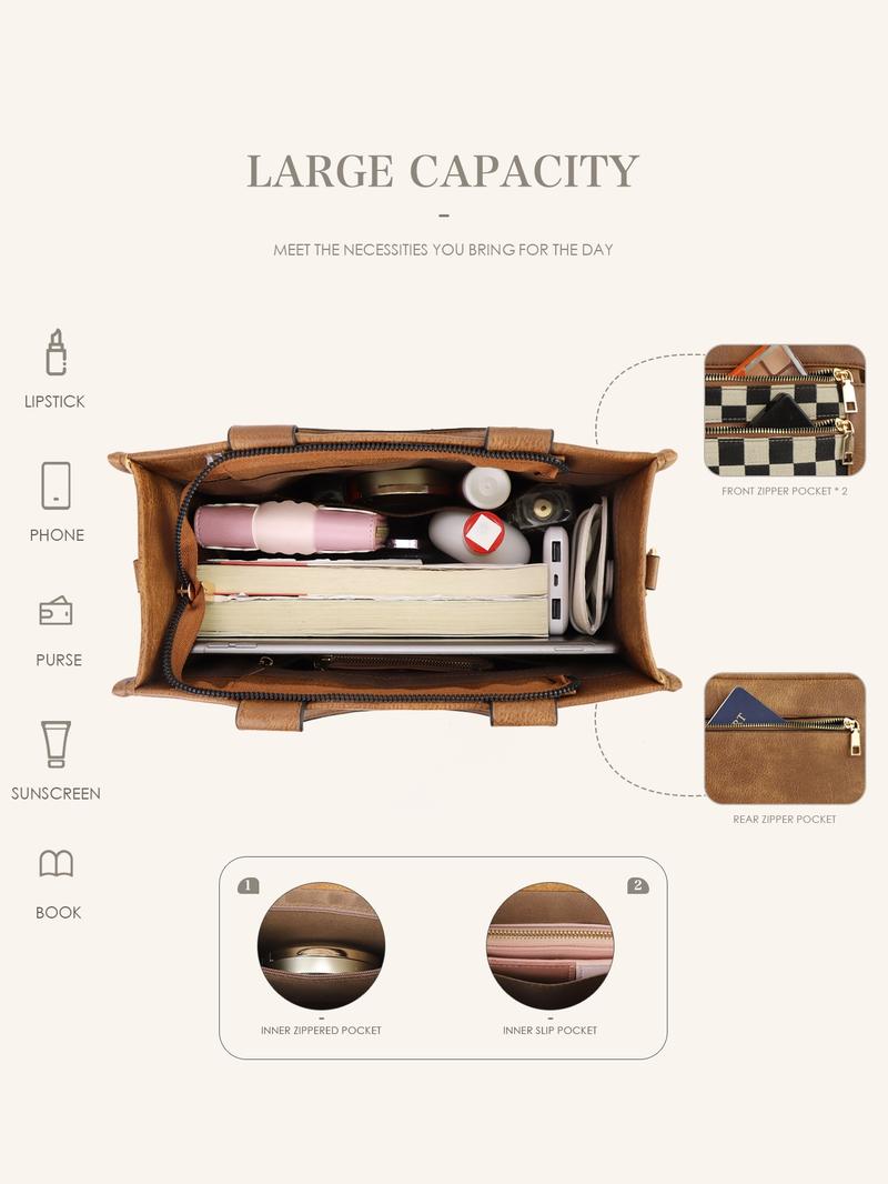 Women's Tote Bag, Fashionable Shoulder Bag for Daily Used, Casual Trendy Versatile High-quality Daily Commuting Bag, Girl Fashionable Bag, PU Tote Satchel