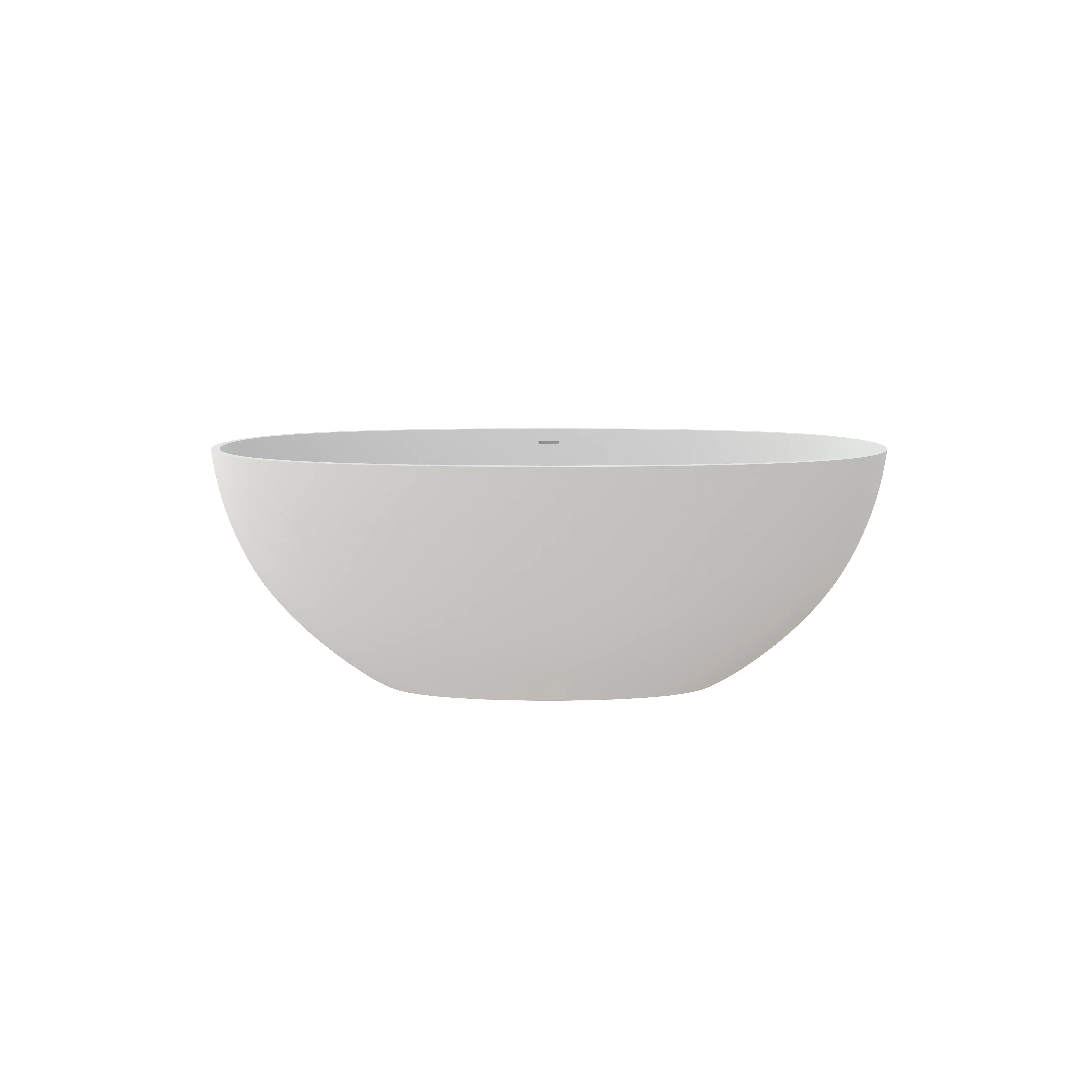 Nokaa 61 Inch Solid Surface Deep Soaking Bathtub Freestanding Matte White One-Piece Stone Resin Composite Spa Tub for Bathroom Luxury Soaker with Slip-Resistant Contour, Easy Clean, No Drain Included, Matte White Color Options, Solid Surface Material