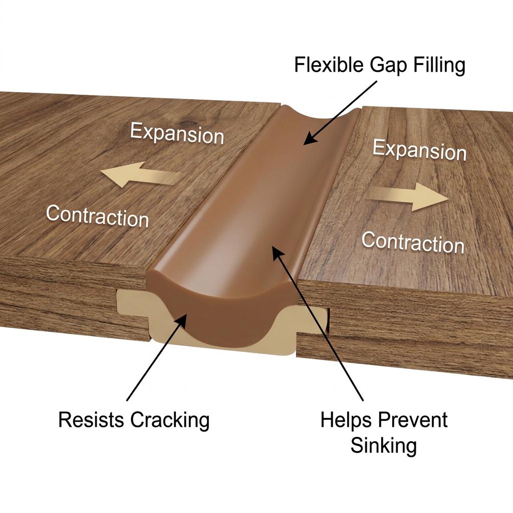 JAYSUING Wood Floor Gap Filler 100g, Water-Based Wooden Floor Repair Sealant, Anti-Dust Gap Filling Paste for Wood Floor Gaps