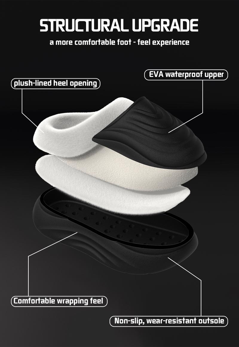 YASSIA Cozy Waterproof Fleece-Lined Winter Slides | Warm & Non-Slip Indoor Outdoor Slippers