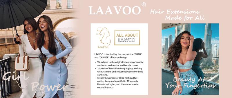 LaaVoo Clip in Hair Extensions Real Human Hair Straight 5 counts Clip in Extensions Hairpiece TikTokShopBlackFriday