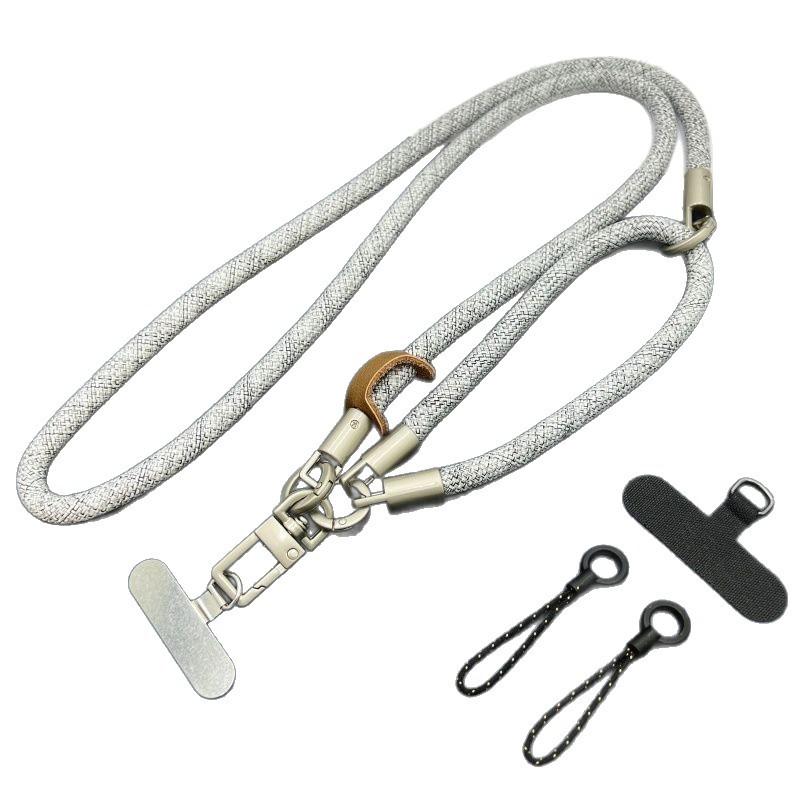Unisex Sports & Outdoor Adjustable Woven Rope Braided Twist Crossbody Bag Strap - Leather-Metal Secure Hook, Black/Gray/Navy, Durable Replacement Fashion Accessory for Daily Wear Travel