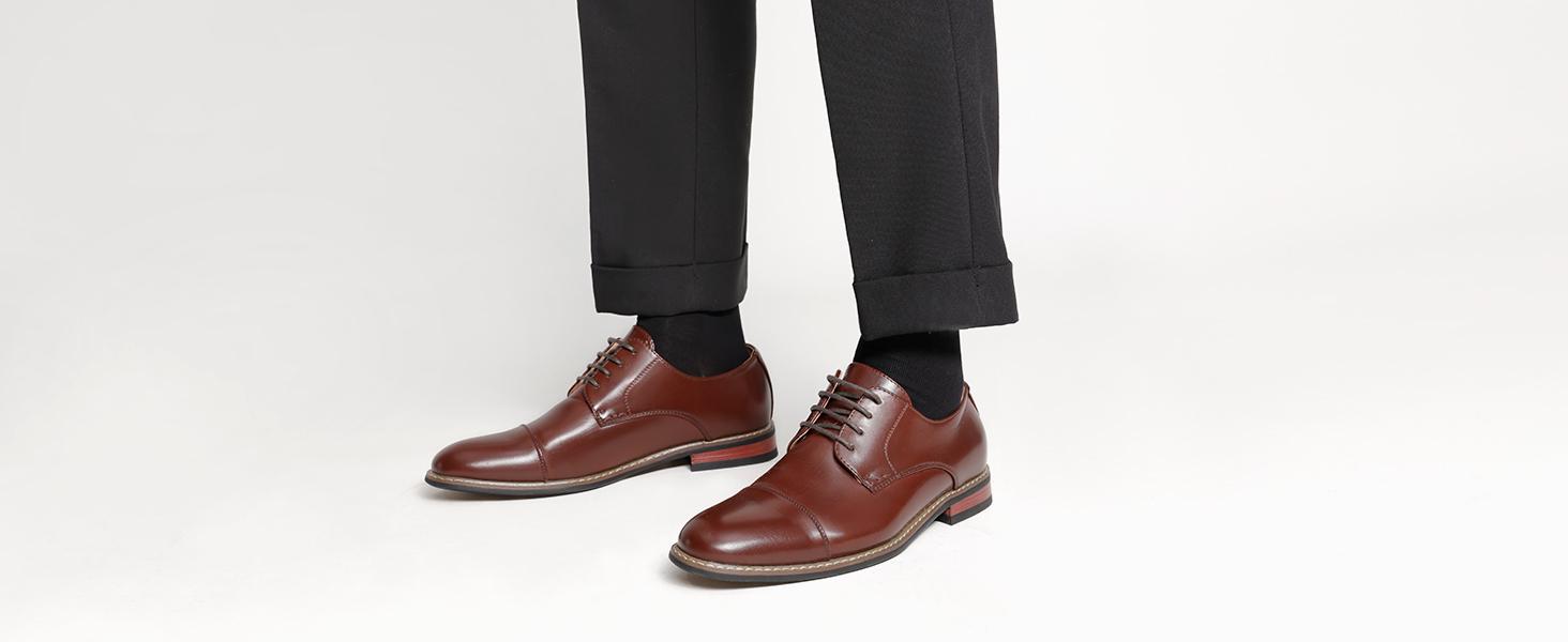 Bruno Marc Men's Formal Oxford Lace Up Shoes Square Toe