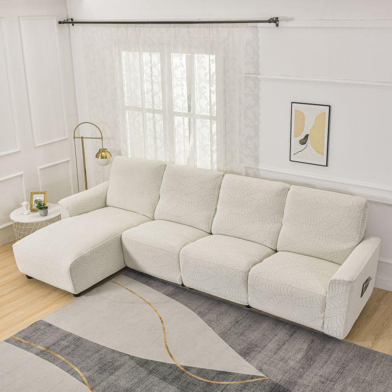 L-Shaped Leaf Pattern Sofa Cover Set, Includes Backrest Seat Armrests, Soft Comfortable Universal Fit, Stylish Bedroom Decor, Sofa Couch Covers