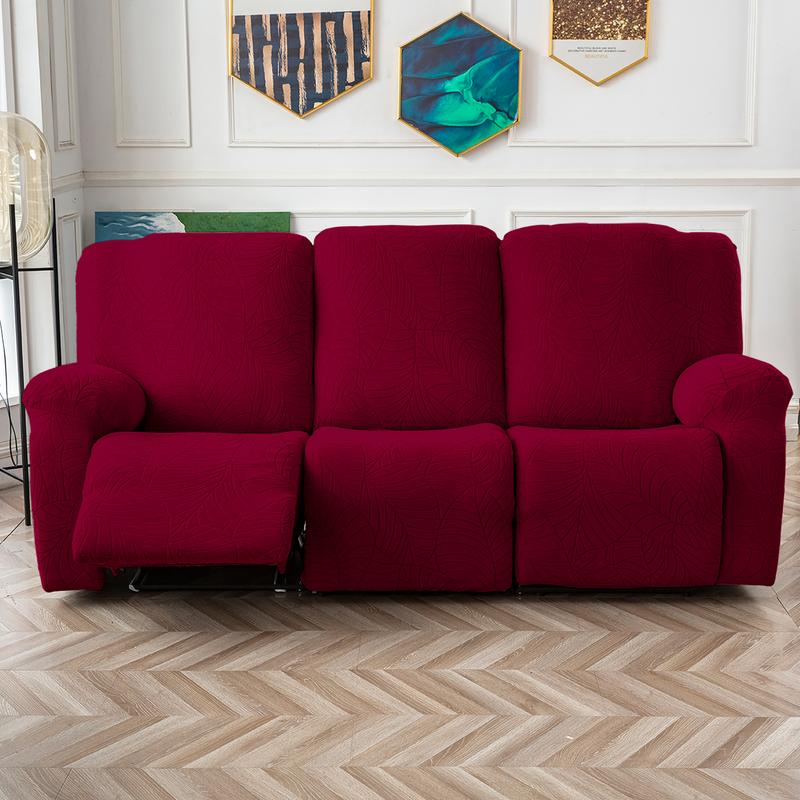 Recliner Sofa Covers Stretch Jacquard Couch Covers for Recliner Slipcovers 3 Cushion Soft Protector with Pocket Waterproof Fabric Non-Slip Design 8-Piece Set for Living Room #TikTokShopBlackFriday