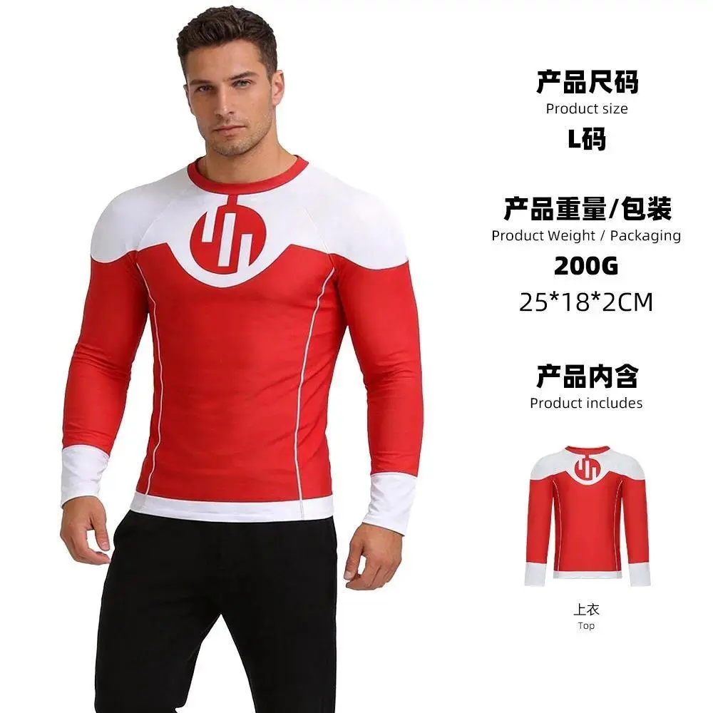 Viltrumite Compression Shirt Invincible Cosplay Rash Guard Diving T-Shirt BJJ Boxing MMA Swimwear Men Rashguards Gym Top Clothes