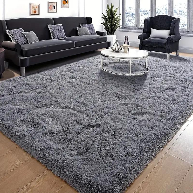 Ultra Soft Solid Color Plush Area Rug, Long Pile Carpet for Living Room, Bedroom, and Window Sill, Cozy Floor Mat for Home Decor