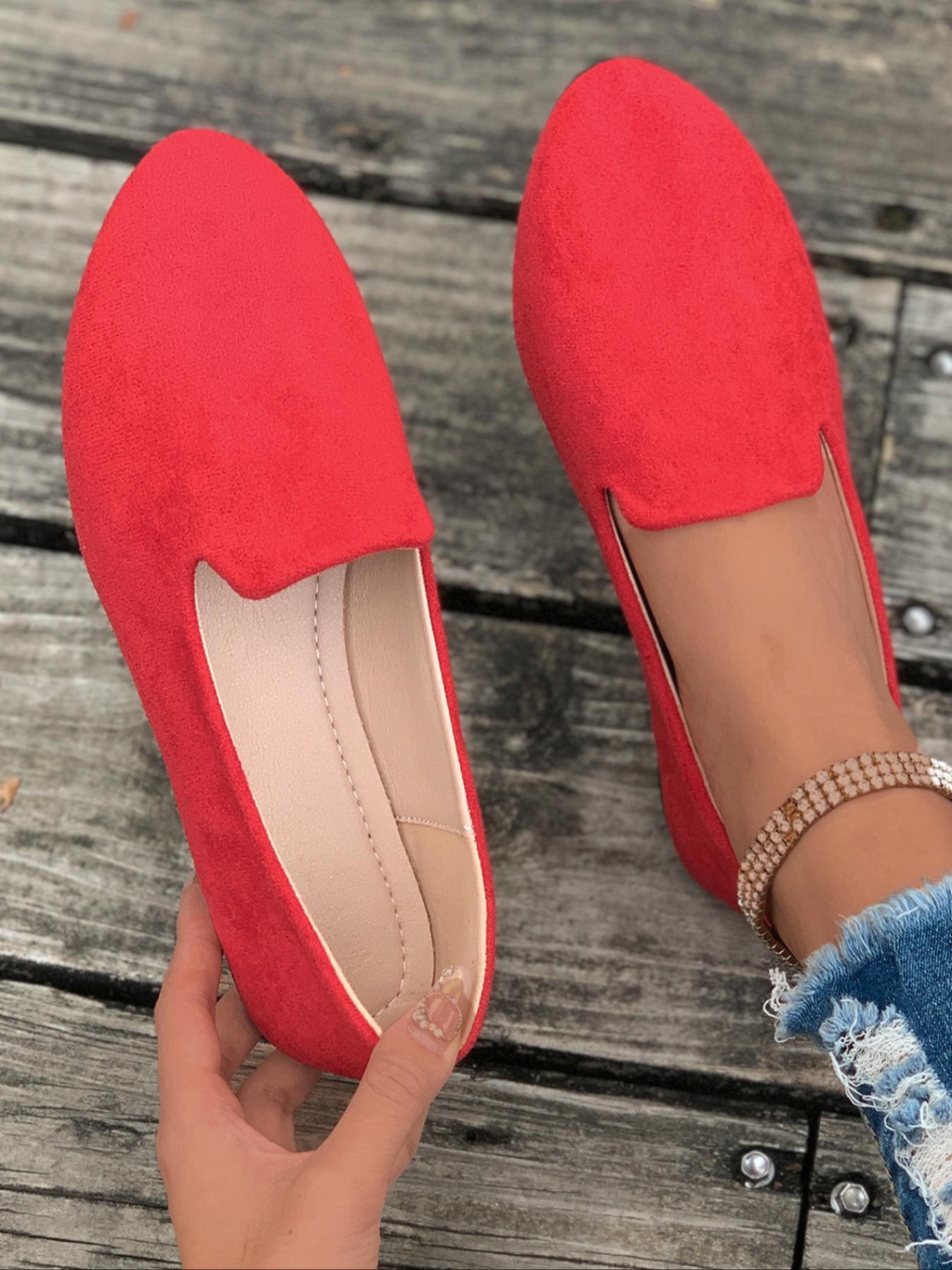 Women's Solid Color Pointed Toe Flats, Soft Sole Comfortable Slip-On Casual Shoes, Versatile Commuter Shoes for Work and Daily Wear