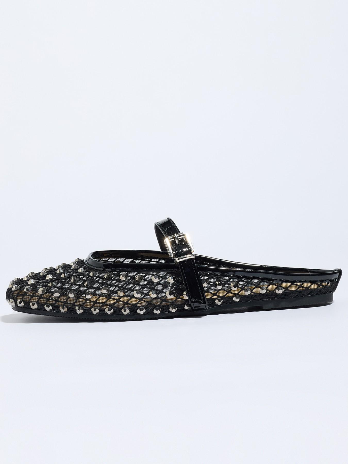 Women's Summer Sandals, Square Toe Flat Shoes, Breathable Mesh Design, Casual Comfort Footwear for Women & Girls, Buckle