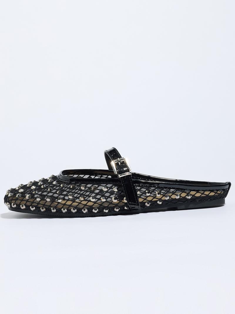 Women's Summer Sandals, Square Toe Flat Shoes, Breathable Mesh Design, Casual Comfort Footwear for Women & Girls