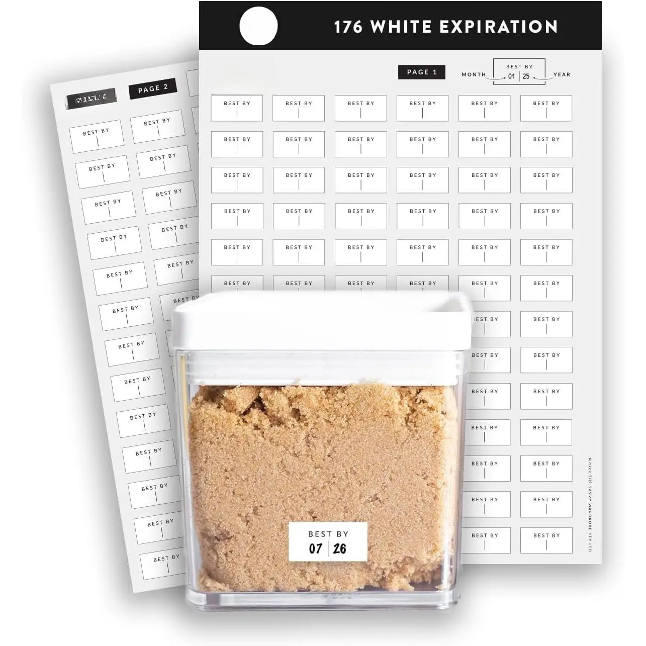 Expiration Date Pantry Labels,176   Expiration Date Label for Containers, Kitchen Stickers for  Freshness, Use by Meal Prep Labels,  By Write  Labels