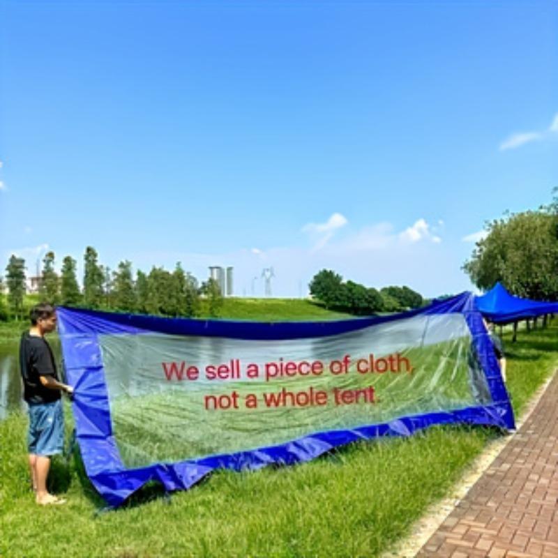 Large /blue Outdoor Tent, Durable Oxford Fabric, Foldable with Transparent Window, Multi-Functional Party Tent, Camping Gear, Folding Canopy