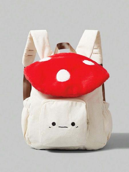 Niche cartoon mushroom top creative design bag, fashionable and casual trendy versatile, cute and soft fun schoolbag, three-dimensional mushroom small backpack, versatile and suitable for daily travel, shopping, etc.