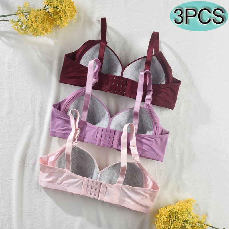 3Pcs Women Simple Colorblock Seamless Bra Comfort & Breathable Wireless Push Up Bra Solid Color Lingerie Christmas Womenswear Minimalist wireless bra Colorblock Wireless push bra 3Pcs Women Simple Colorblock Seamless Bra Comfort & Breathable Wireless Push Up Bra Solid Color Lingerie Christmas Womenswear Minimalist wireless bra Colorblock Wireless push bra