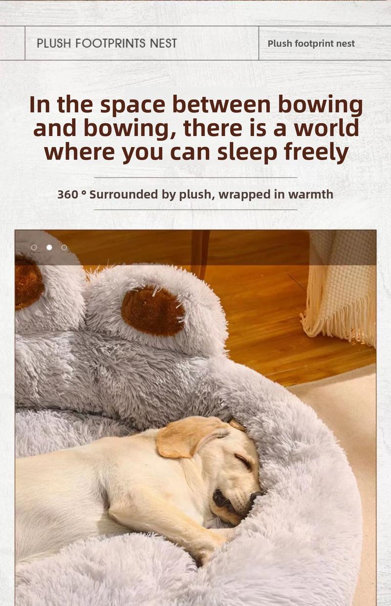 The Paw Haven Hooded Cat Bed | Calming Pet Cave | Self Warming Cat Bed | Plush Donut Dog Bed | Non Slip Bottom | For Indoor Cats & Small Dogs Winter