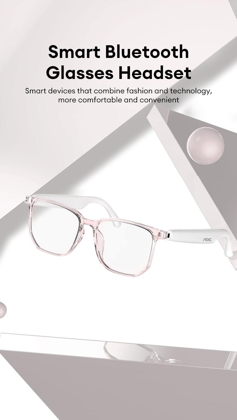 AOC ACN4511 Bluetooth Audio Smart Glasses with Photochromic Lenses That Darken in Sunlight, Surround Sound and Microphone, Supports Music & Calls, Perfect for Office, Driving & Outdoors, Ideal Gift for Men & Women