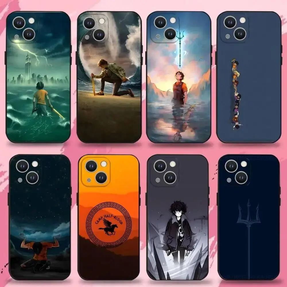 Percy Jackson Phone Case Compatible with iPhone 11-17 Pro Max/Plus & Samsung Galaxy S23-S25 Soft Silicone Black Cover