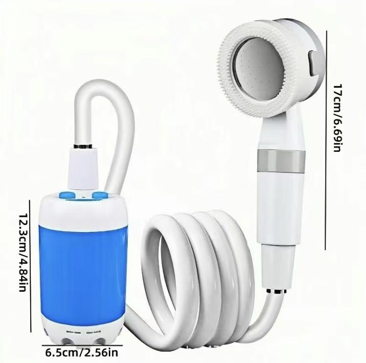 Portable shower, handheld electric shower, outdoor shower equipment for camping and hiking, pet cleaning, car washing, camping equipment, camping supplies, travel accessories, apartment shower tools