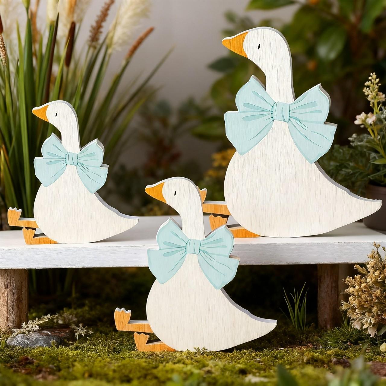 3 Piece Set Goose Birthday Party Decor Bow PVC Material Baby Shower Decoration Party Decoration Supplies Fun Dining Table Centerpiece Gift Layered Tray