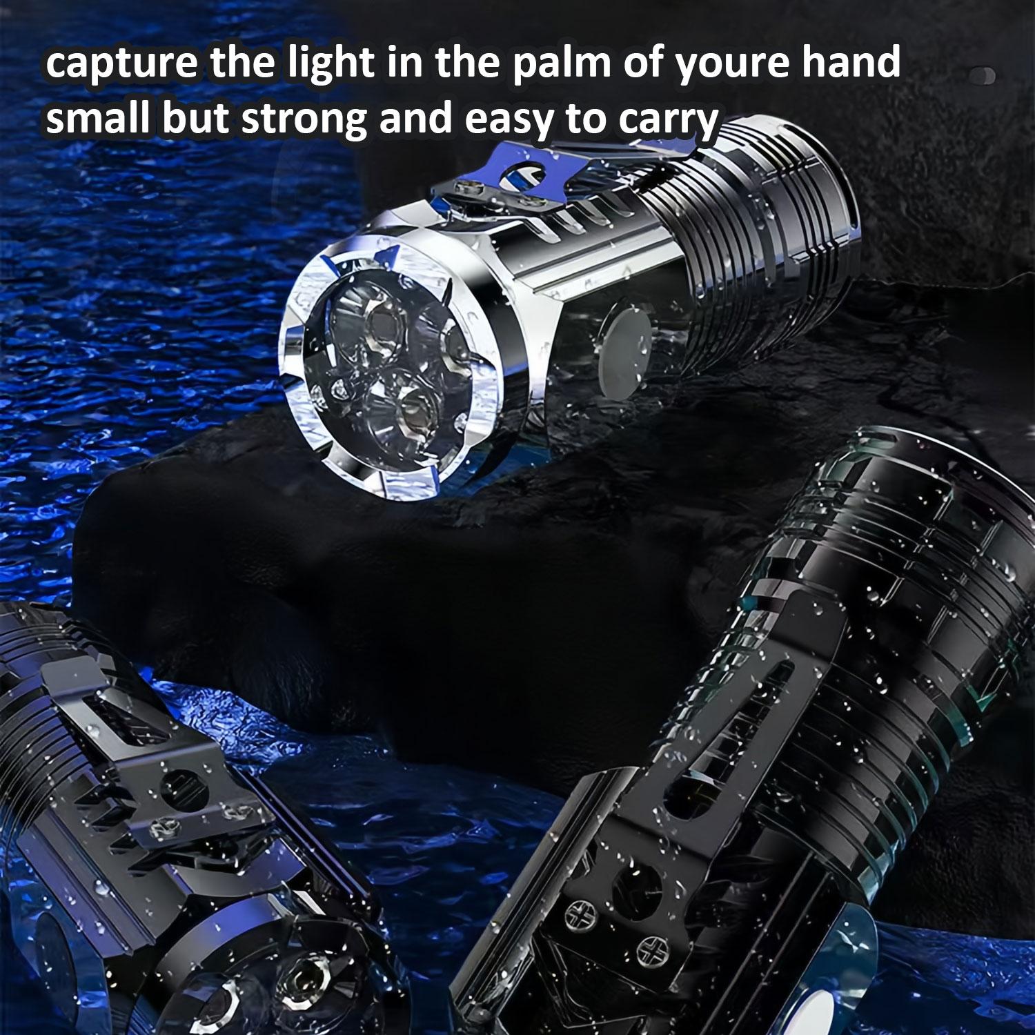 2-Pack Small Cannon Flashlights: Mini Camping Lights with High Lumens, 3 Modes & Zoomable Beam! Usb Rechargeable Headlamp