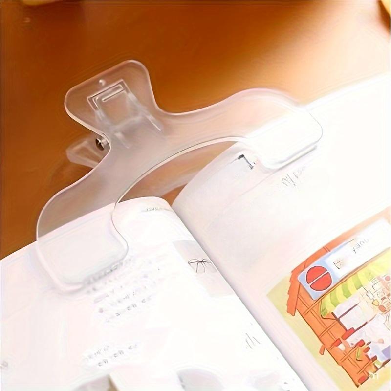 2pcs Students Fix The Book Flip Book Folder with The Cover of The Anti-book Treasure, Premium Plastic Book Clip with Narrow Ruling -Transparent Document Holder for Students, Study Clip for Fine Writing, Office Stationery