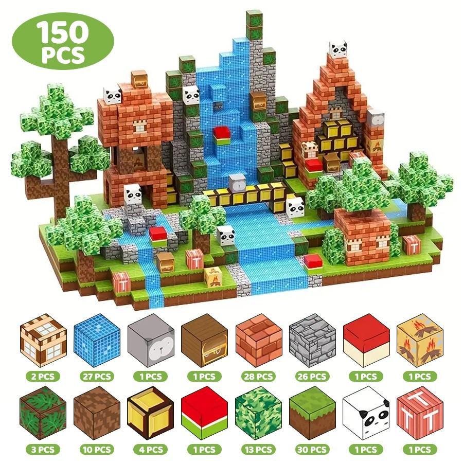 100/200pcs Magnetic Building Blocks Set, Stem Educational Toy for Kids, Creative Playset for Ages 3+, Random Colors