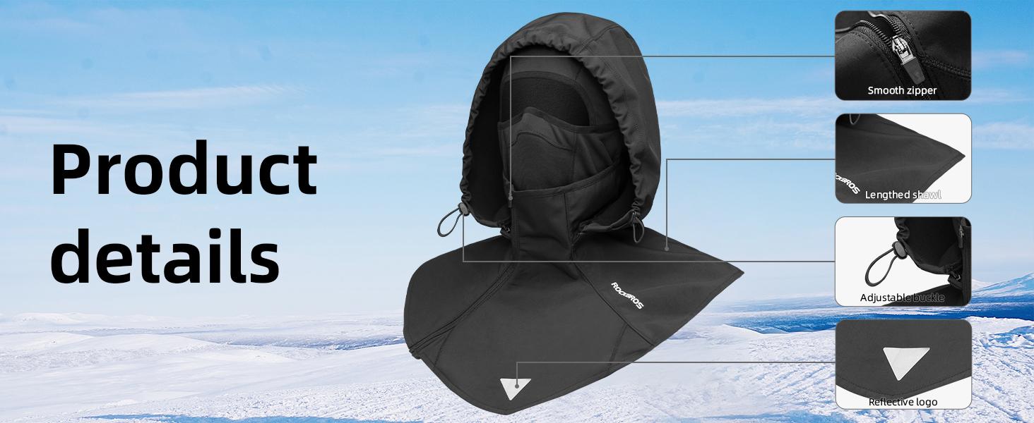 ROCKBROS Balaclava Mask Windproof Winter Mask Men Women for Skiing Snowboading Motorcycle Riding
