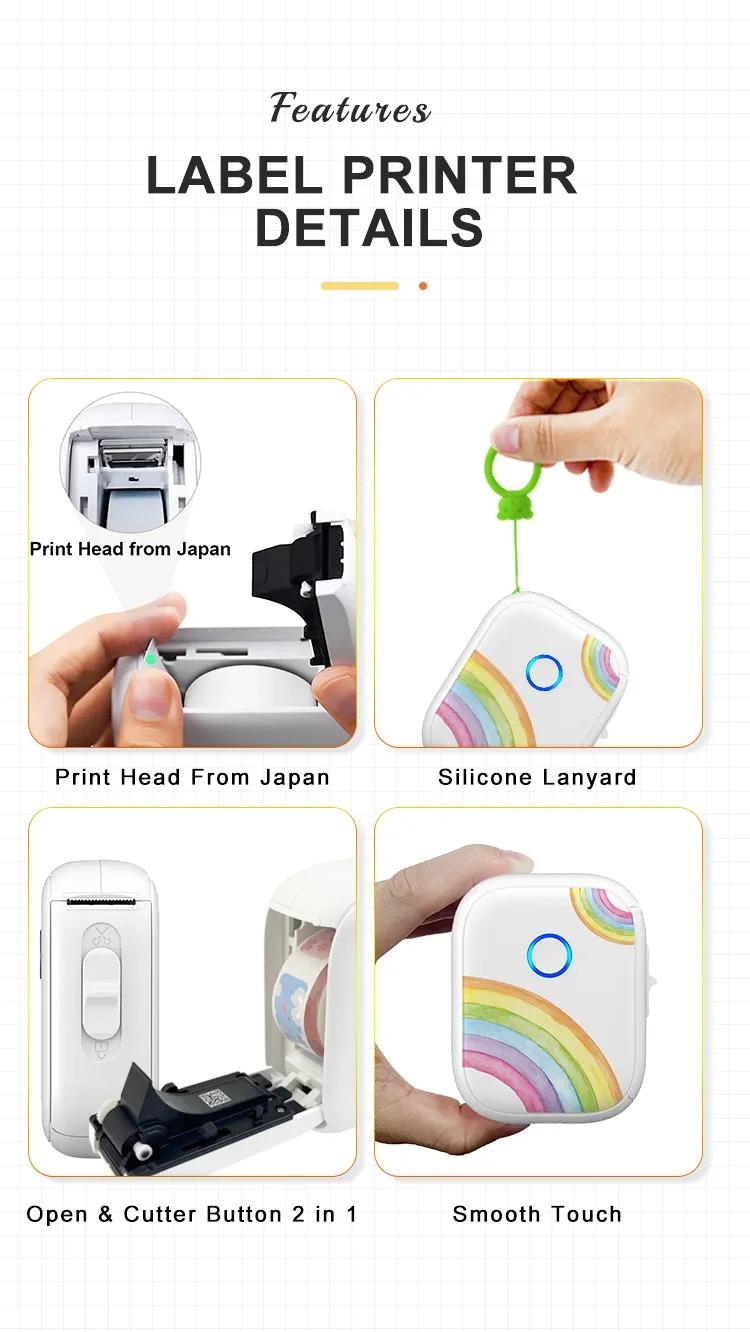 Portable Label Maker with Box, Mini Wireless Rechargeable Printer, Bluetooth-compatible Connected Phone, Includes 1 Roll Sticker, Thermal Printer, Inkless Label Printer