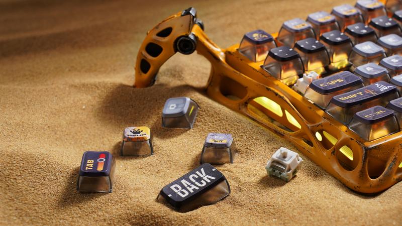 GravaStar Mercury K1 Pro Battle-Worn Yellow Wireless Mechanical Gaming Keyboard, Aluminum Alloy 75% Layout, Hot-Swappable RGB Custom Keyboard with Linear Switches – Handcrafted Battle-Worn Yellow Edition