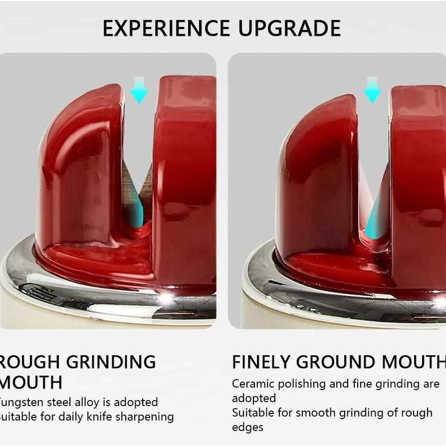 2-Piece Mini Knife Sharpener Set, Multifunctional Pocket Kitchen Tool Sharpeners with Suction Base, Suitable for Various Knives
