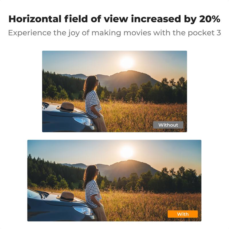 K&F Concept 1.2X Anamorphic Lens for DJI Osmo Pocket 3 Blue Streak Effect Widescreen Cinematic Lens with Magnetic Attach Multi-Coated Optical Glass