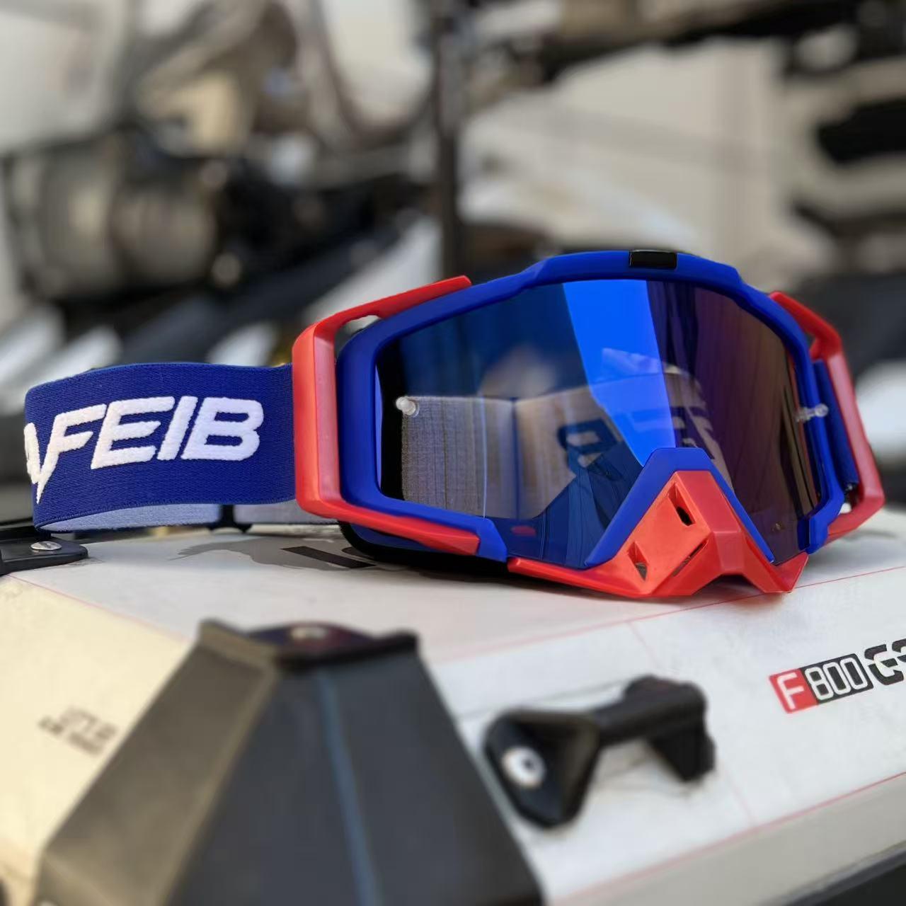 NAFEIB Universal OTG Goggles, Wear over Glasses, Durable, Dust-Proof, Breathable, Adjustable, Ideal for Motorcycle, Skiing, Atvs, Biking
