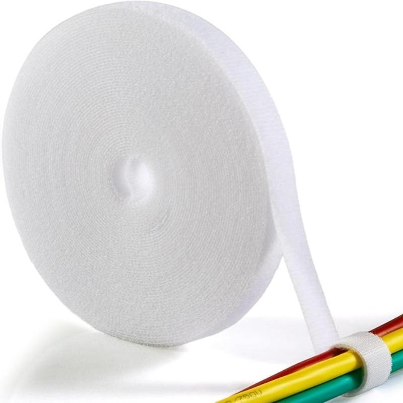 Reusable Multi-Color Velcro Strips, 3m/11.8ft Dual-Sided Adhesive Tape, 0.31 Inch Wide Nylon Cable Organizer