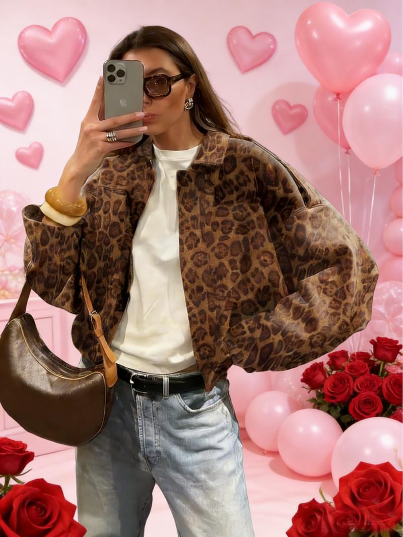 Women's Military Jacket, Army Green Loose Fit Coat For Spring & Autumn