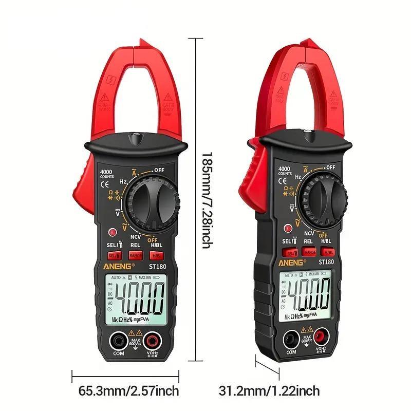 Digital Clamp Meter St180 4000 Counts, Multimeter Clip Voltmeter Ac Dc Voltage Current Tester, Universal Instrument Test Tool