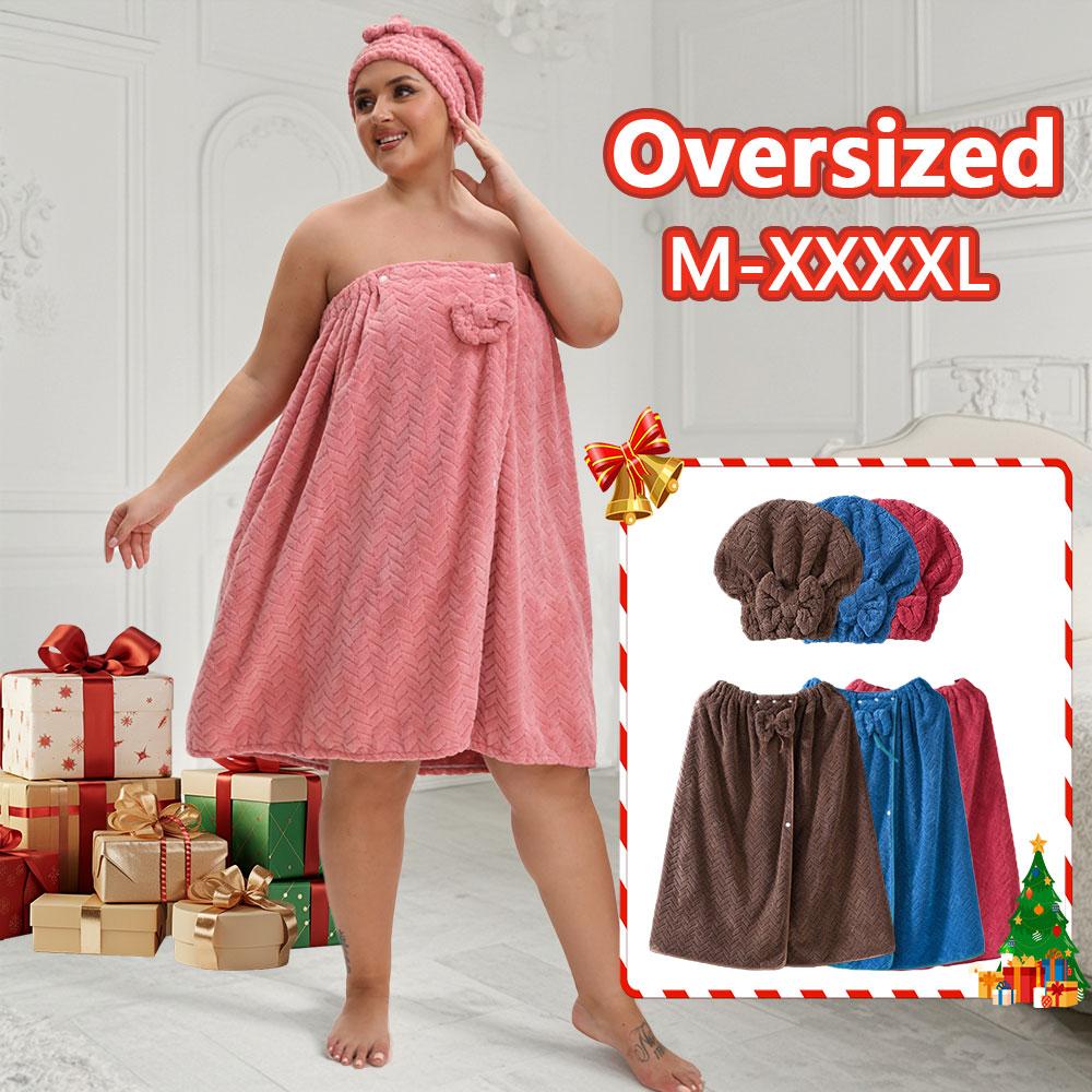 Extra-Large Bath Skirts Set, 2 Counts Adjustable Bathrobe & Shower Cap, Thickened Bathrobe Bath Towel, Ideal for Home Use, Travel, Sauna, and Spa, Towels #GLOBAL PICKS