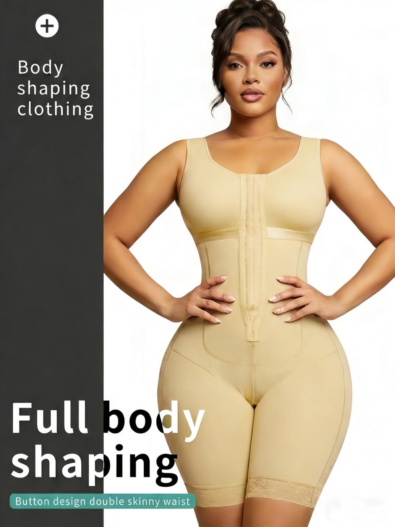 1 Count Women's Tummy Control Shapewear Bodysuit, Underwear, Womenswear, Fajas, Colombian Shapewear Butt Lifter, Body Shaper Jumpsuit with Adjustable Hooks, Lace Trim Body Shaperwear, Suitable For Daily Or Sports