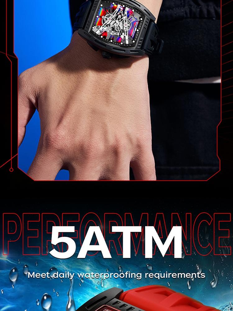 1Pcs Brand Men's Barrel shape Watches Waterproof, Trendy Retro Style Watch for Man,Luxury Male Quartz Wristwatch, Silicone strap/ABS plastic case, Fashion Trend Men Business Watch, Holiday Birthday Gifts