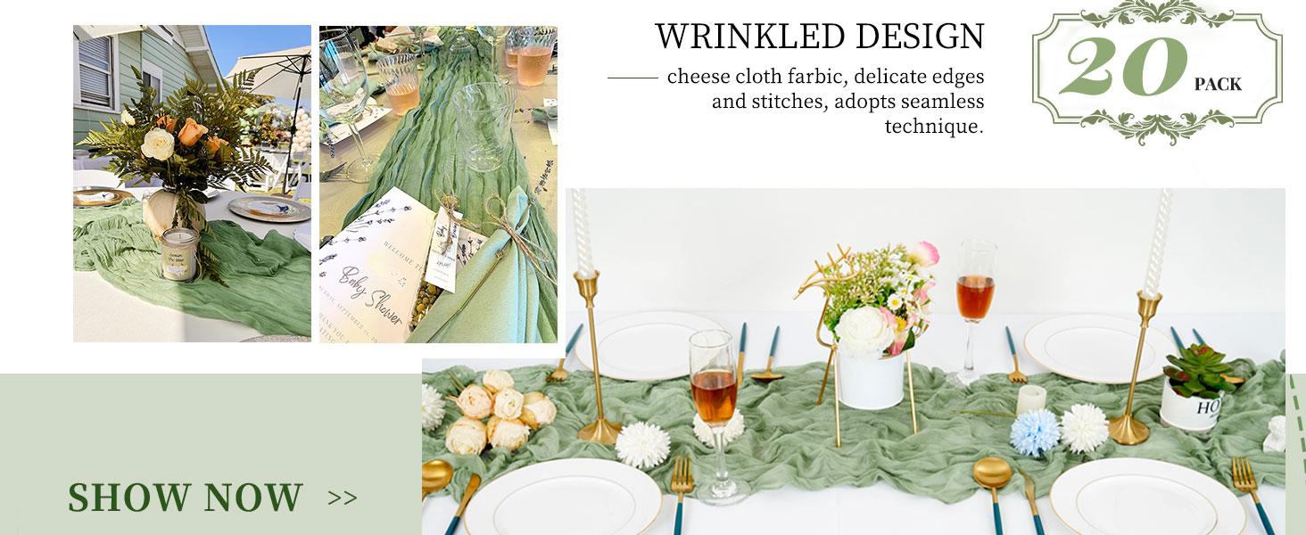 MTREO 1 6 10 20 30 Pack 10Ft Cheesecloth Table Runner 20x120 Inch Boho Romantic Gauze Table Runner Cheese Cloth Long Table Runner for Wedding Party Bridal Shower Thanksgiving Christmas Decoration MTREO 1 6 10 20 30 Pack 10Ft Cheesecloth Table Runner 20x120 Inch Boho Romantic Gauze Table Runner Cheese Cloth Long Table Runner for Wedding Party Bridal Shower Thanksgiving Christmas Decoration