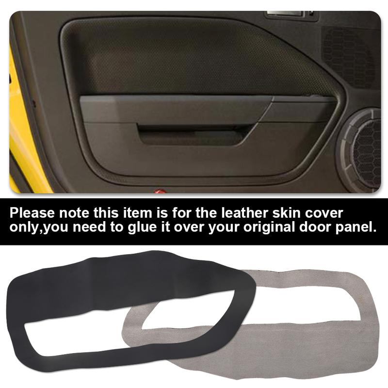 G-PLUS- Leather Door Panel Insert Card Cover Sticker Kit Black Fit For Ford Mustang 2005-2009