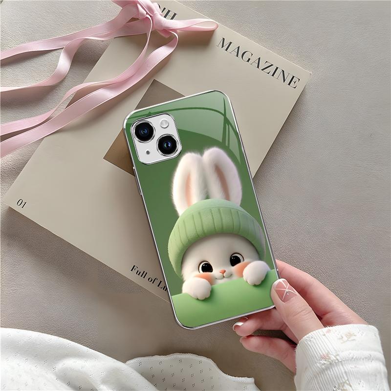 Cute Bunny Phone Case – Easter Spring Green Rabbit Design Cover for iPhone 14 — 975