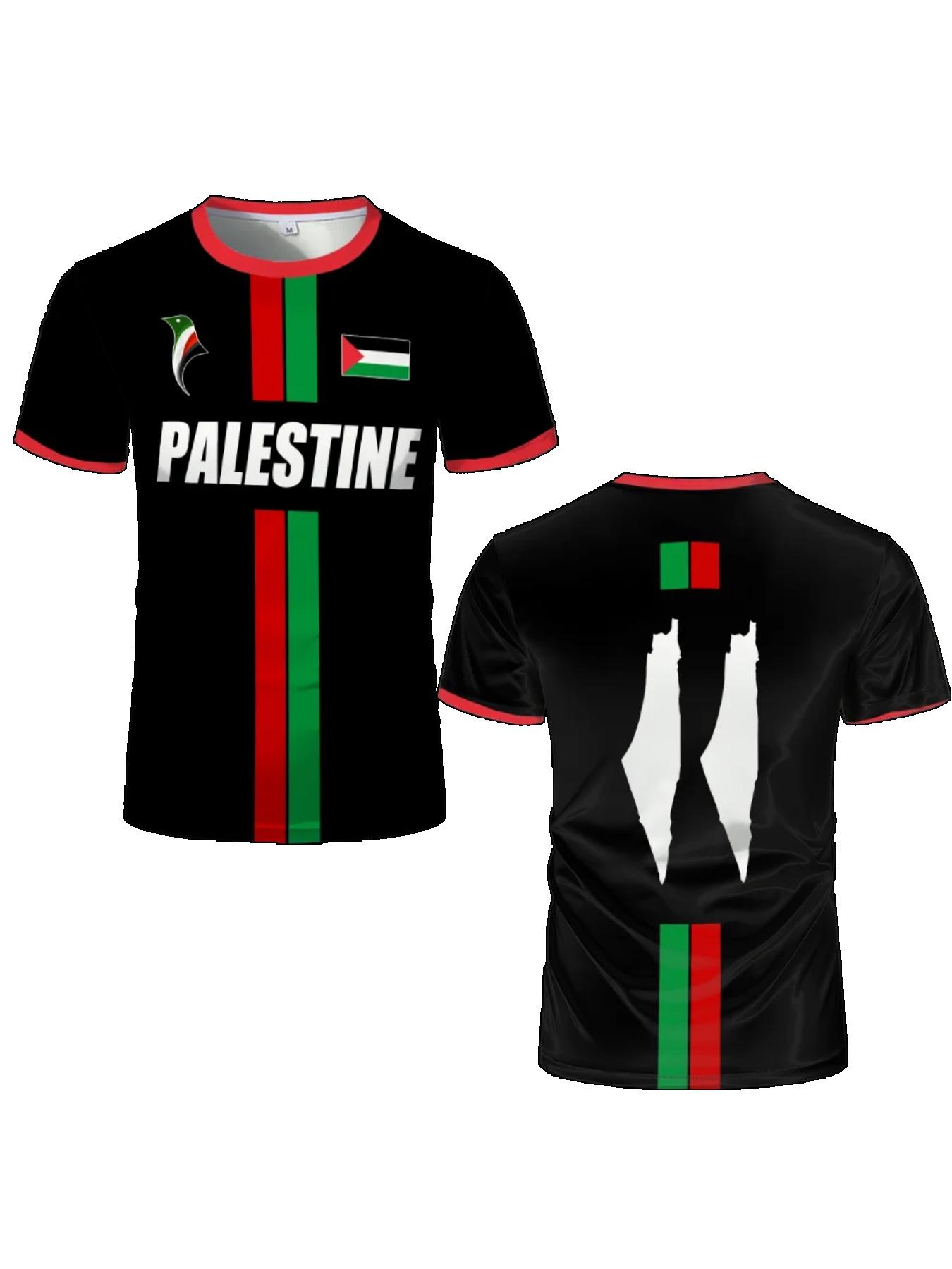 2025 New Palestine Football T-shirt Summer Men's and Women's Palestinian jerseys Gaza Children's T-shirt Gift Neutral T-shirt