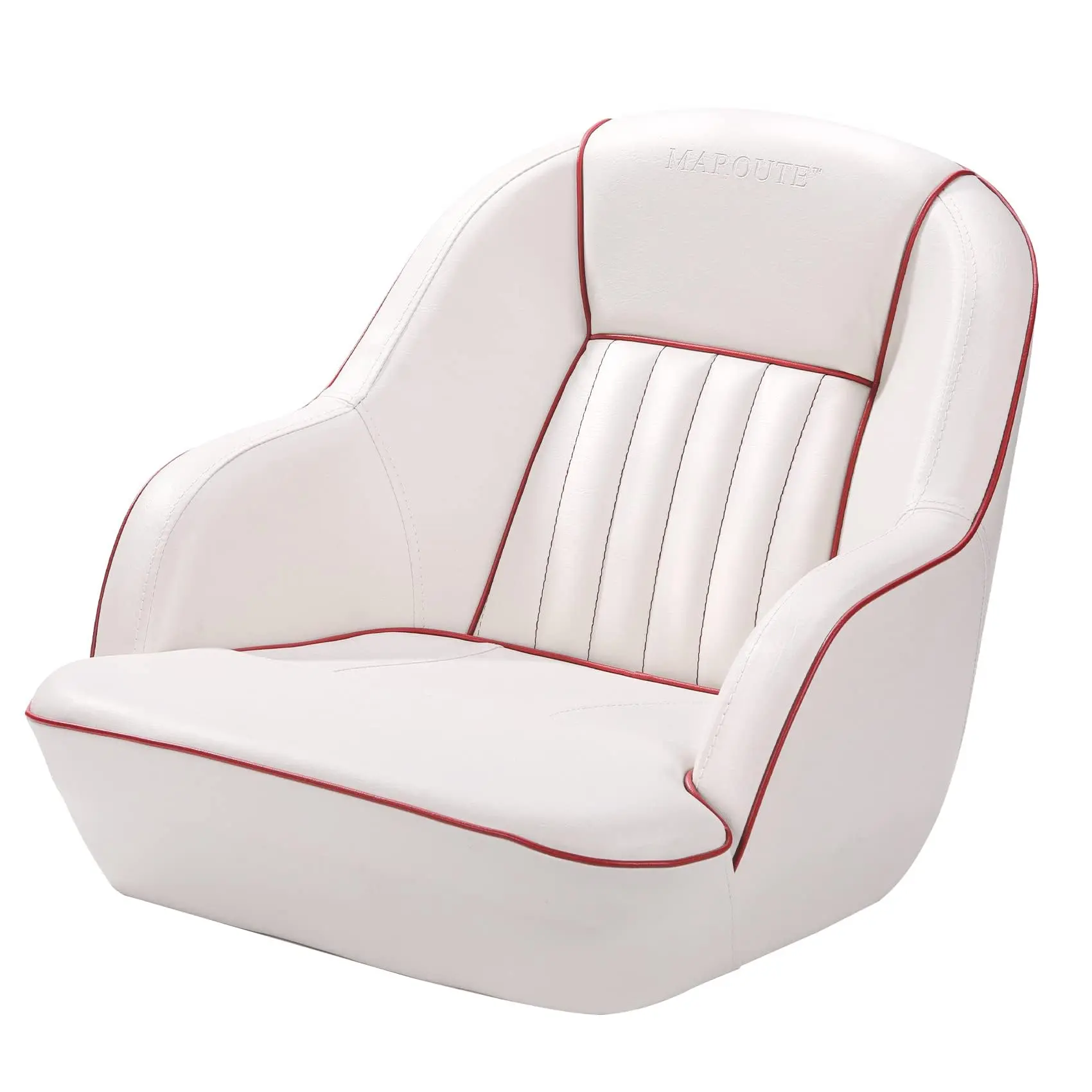 19.5 in Captain Boat Seat, Ergonomic High-Back Marine Bucket Seat with Foam Cushion - For Pontoon, Jon & Fishing Boats - Captain Chair