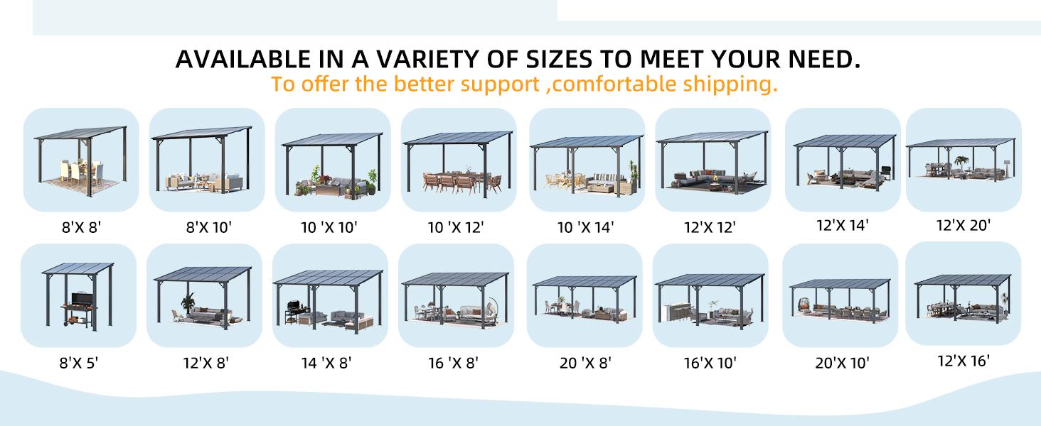 【Multiple packages arrived at different times】AECOJOY Gazebo Outdoor Pergola Gazebo Shelter with Curtain Waterproof Inclined Design & Large Wall-Mounted Heavy Duty for Patio, Decks & Backyard Furniture Canopy Shade Aluminum Frame Canopy