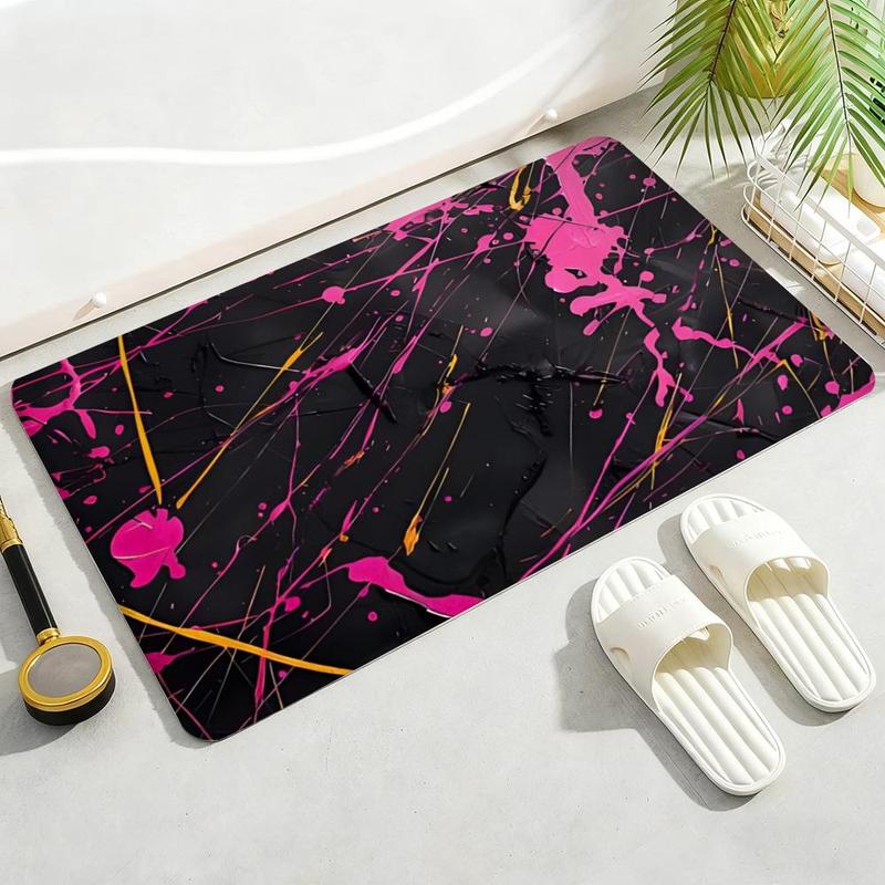 Abstract art J-Jackson P-Pollock Floor Mat Soft Thickened Flannel Door Mat Non-Slip Living Room Rug Home Decor