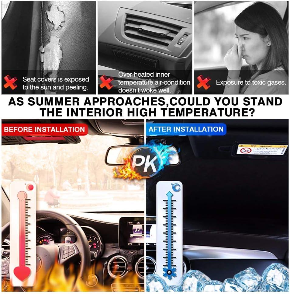 Canvcle Windshield Sun Shade for Honda Civic 2006-2024 Foldable Sun Visor Protector Blocks UV Rays Keeps Car Cooler Double Thickness Material