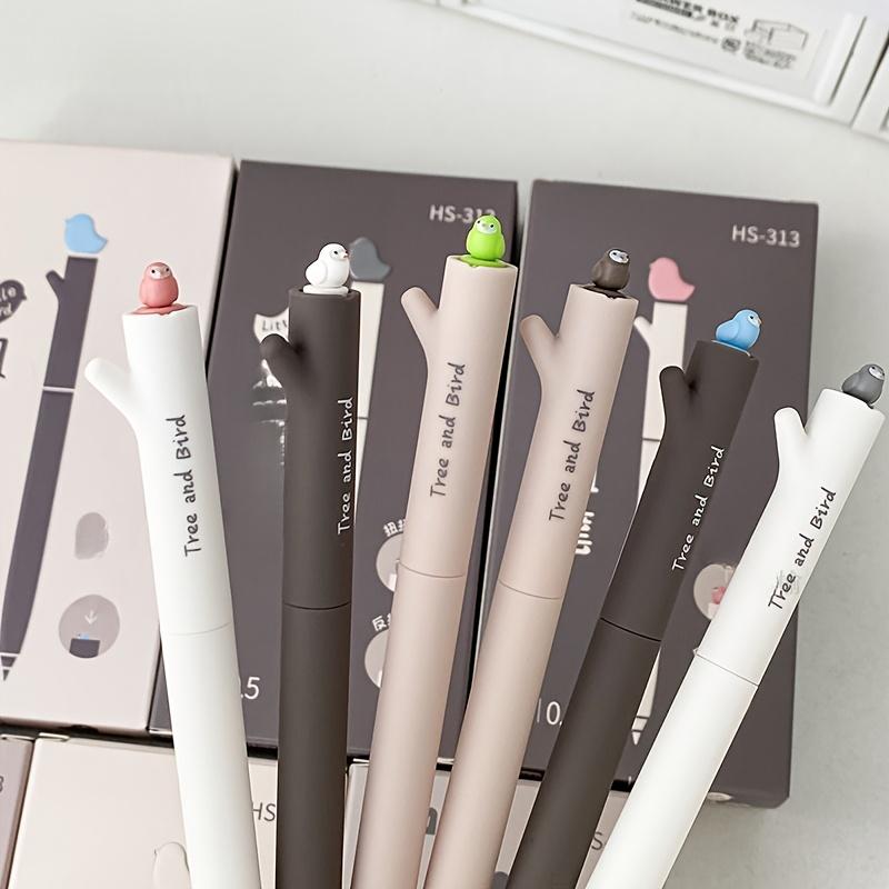 3/6pcs Branch Bird Rotating Neutral Pens, Creative Low Center of Gravity Dual Pearl Fast Dry Ink, Random Style Signature Pen, Office Supplies