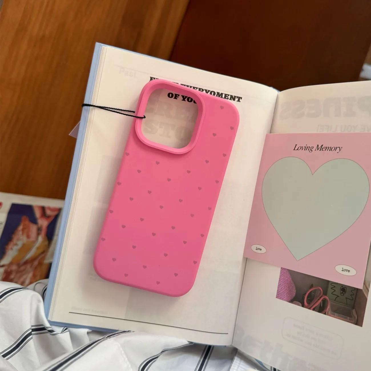 Macaron-Color Liquid Silicone Heart Cellphone Case - Soft TPU Protective Shockproof Cover for iPhone Series (11/12/13/14/15/16/17 Pro/Pro Max/Plus) with Pumpkin, Drink Patterns - Fashion Trendy Gift, Phone Accessories for Note11Pro, Devices